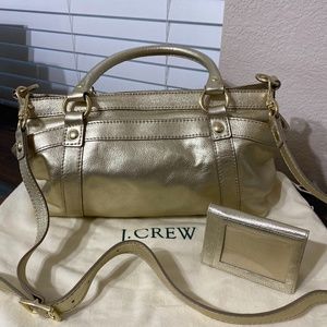 J Crew Gold Leather Sachel